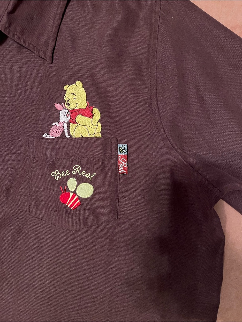 Disney Winnie the Pooh Piglet Bee Real Embroidered Shirt XL - Picture 4 of 5